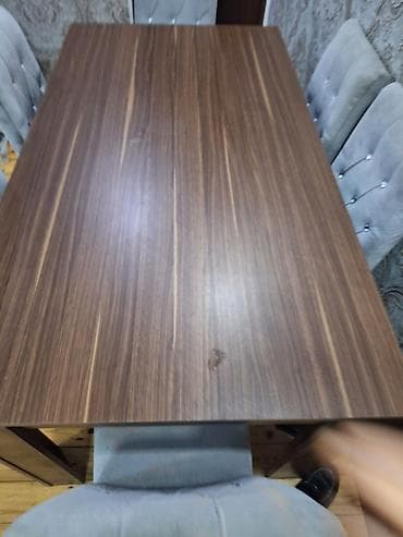 ütu stolu: Qonaq otağı üçün, İşlənmiş, Açılmayan, Kvadrat masa, 6 stul — 4