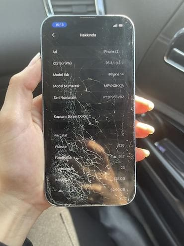 IPhone 14, 128 GB, Mavi, Qırıq — 1