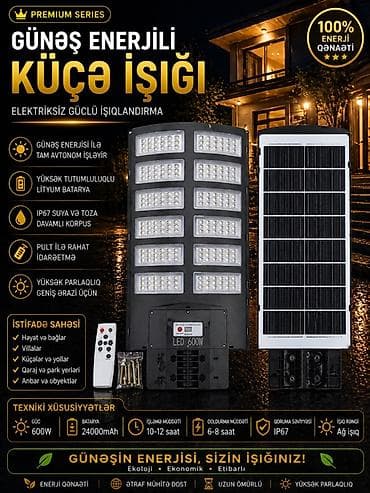 həyət işıqları: Günəş enerjili LED projektor – tam avtonom, enerji qənaətli və güclü — 7