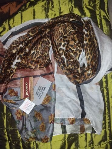 qadın şarfları snuda: Шарф женский натуральный шелк Тонкий шелковый шарф sharco индия — 2