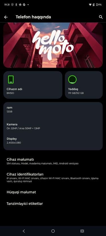 fly fs553 cirrus 9: Motorola Edge 50 Fusion, 512 GB, rəng - Boz, Barmaq izi — 1