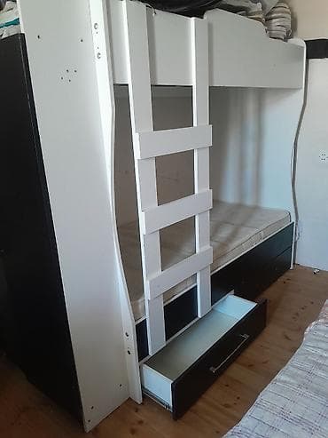 matras alti: Oğlan və qız üçün, İşlənmiş, Çarpayı, Matrassız, Siyirməli, MDF — 2