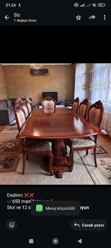 12 neferlik stol: 12 stul — 1