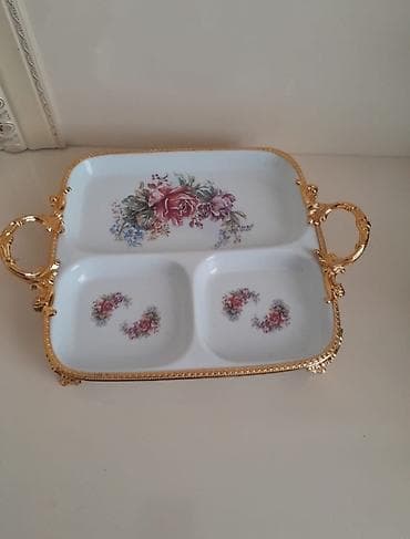 Porselen bölməli servis qabı - Material: yüksək keyfiyyətli porselen