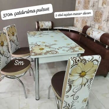 divan acılan: .✔️Sifarişlə ✔️Türk istehsalı🇹🇷 ✔️Kuxna üçün stol stul dəsti ✔️künc — 1