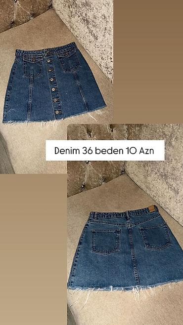 Qadın ətəkləri – müxtəlif modellər və ölçülər 1) Denim ətək - Rəng — 9