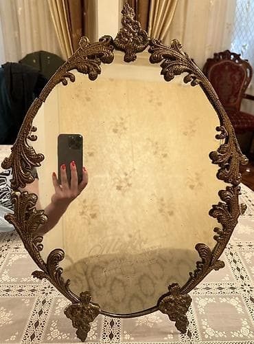 decor qaymaq: Güzgü Masaüstü, Oval, Dekorativ, Çərçivə ilə — 2