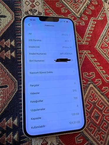 iphone notebook: IPhone 14, 128 GB, Ağ — 4