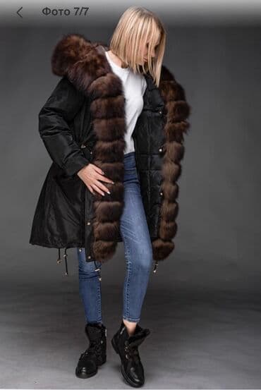 женские шапки из чернобурки: Парка с мехом песца, Одевали пару раз, как новая, размер S-M — 4