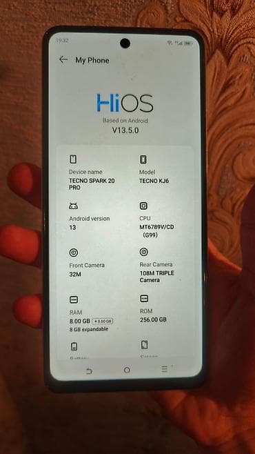 Elektronika: Tecno Spark 20 Pro, 256 GB, rəng - Sarı, Kredit — 2