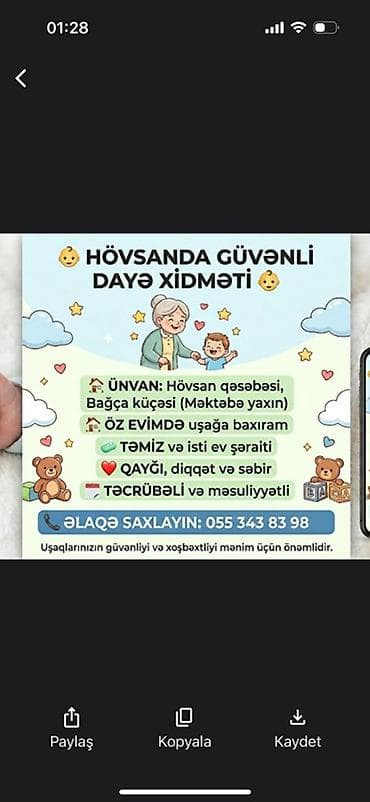 Hövsanda güvənli dayə xidməti - Ünvan: Hövsan qəsəbəsi, Bağça küçəsi