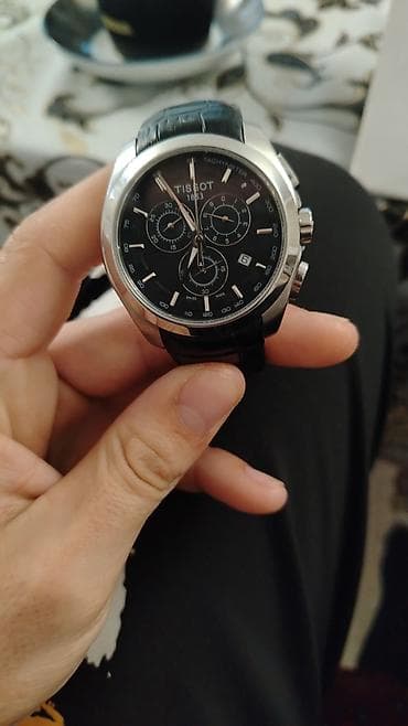 deri çanta: Qol saatı, Tissot, rəng - Qara — 4