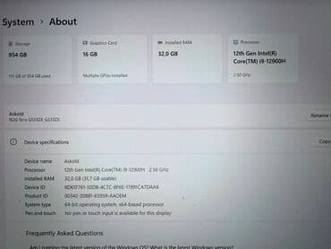 cpu i7: Новый ASUS ROG, 17.3 ", Intel Core i9, 1 ТБ, Самовывоз — 5