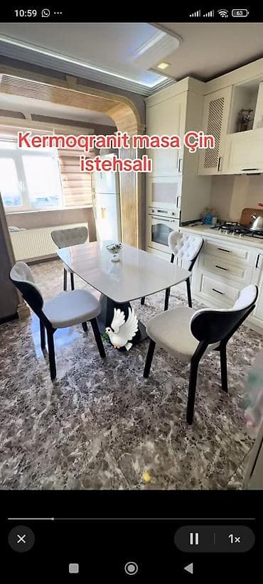 Kermoqlanıt (kermoqranit) yemək masası – Çin istehsalı. - Material