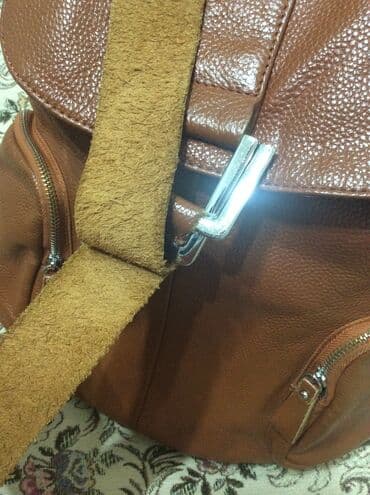 спортивки россия в бишкеке: Стильный рюкзак из натуральной кожи, цвет рыжий, в отличном состоянии — 10