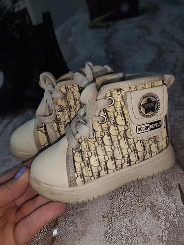 Krossovkalar: Uşaq üçün yüksəkboğaz idman ayaqqabısı Ölçü: 23 - Rəng: krem/daş bej — 2