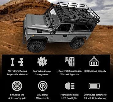 uşaq oyuncaq: RC car MN Seriyasindan MN99S Land Rover Defender. Qabarit ve donme — 2