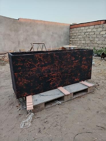 Uzun düzbucaqlı dekorativ dibçəklər – beton/şpaklyovka əsaslı Məhsul — 4