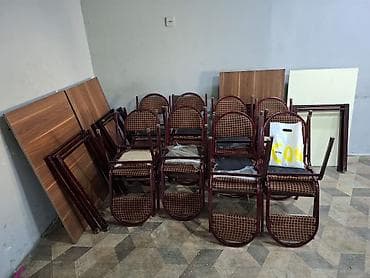 kafe stol stul satilir: Stullar ilə, Düz masa, 4 nəfər, Zəmanətsiz, Kredit yoxdur — 1