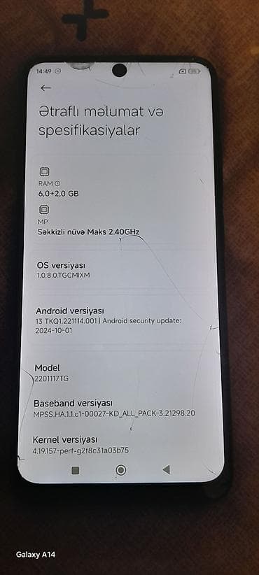 rəsmi not 11: Redmi Note 11, 128 GB, rəng - Qara, Qırıq — 4