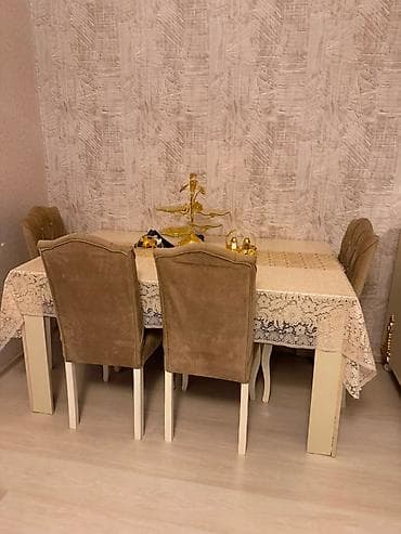 divan desti: Mebel dəsti satılır – zövqlü klassik-modern tərzdə, zərif qızılı — 2
