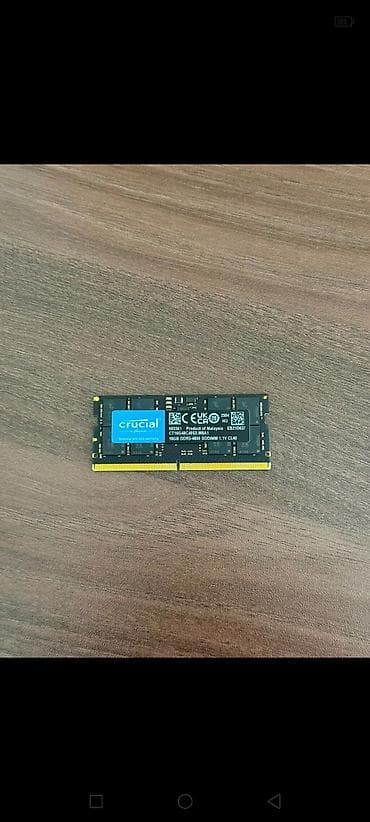 ssd 4 tb: Crucial 16GB DDR5 SO-DIMM RAM Üstdən çıxma yeni - Tutum: 16 GB - Növ — 1