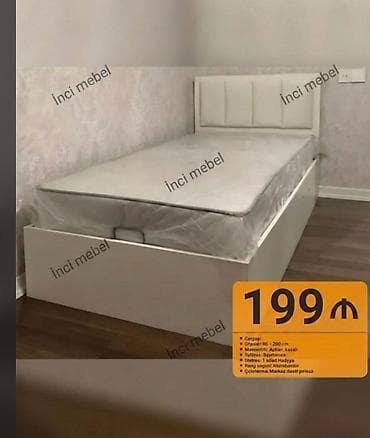 Ev üçün mebel: Yeni, Təknəfərlik çarpayı, Bazalı, Matras ilə, Siyirməli, Azərbaycan — 1