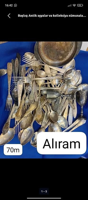 Antik əşyalar və kolleksiya nümunələri – alıram - Gümüşü və nikelli
