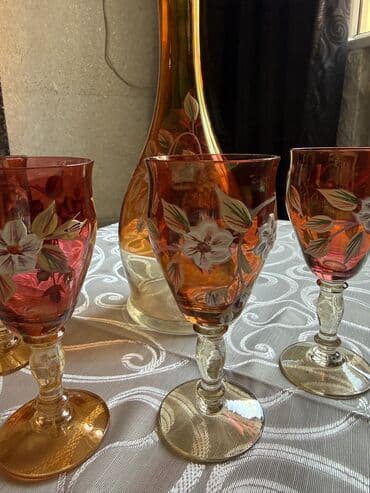 cexski qablar: Stəkanlar, rəng - Qırmızı, Şüşə, 4 ədədli dəst, 250 ml, Rusiya — 3