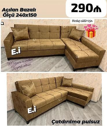 islenmis kunc divanlar: Künc divan, Açılan, Bazalı, Parça, Pulsuz çatdırılma — 1