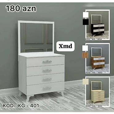 kamod guzgu: Vizaj stolüstü komod – güzgülü model • Model kodu: KG-401 (şəkildə ağ) — 1