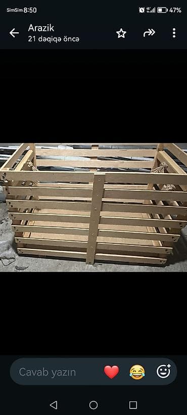 Taxta sandıq/yeşik - Material: kəsik taxta lamellər və MDF altlıq - lalafo.az -da Taxta sandıq/yeşik - Material: kəsik taxta lamellər və MDF altlıq -