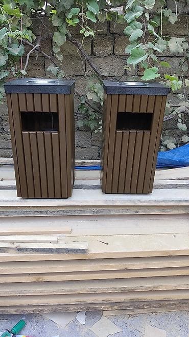 Açıq hava üçün taxta zibil qutuları - Material: şaquli lamellərlə lalafo.az -da Açıq hava üçün taxta zibil qutuları - Material: şaquli lamellərlə