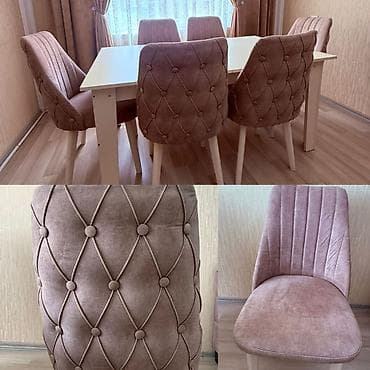 masa piknik: Qonaq otağı üçün, İşlənmiş, Kvadrat masa, 8 stul — 1