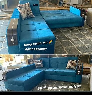 Künc divan – açılır bazalı model. - Ölçü: 310 sm - Rəng seçimi var -