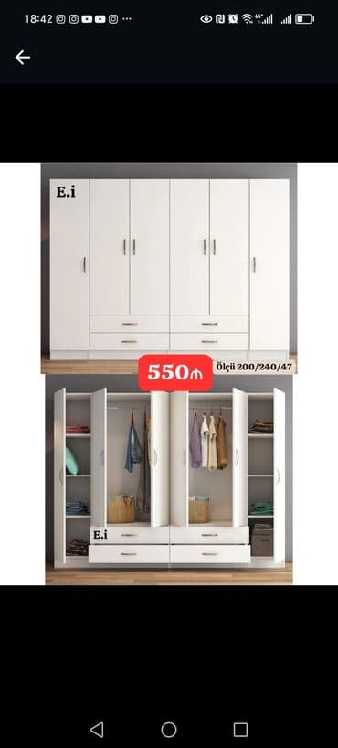 kupe şkaf: Yeni, Kupe, 5 qapı Düz dolab, Dolab-asılqan, Azərbaycan — 23