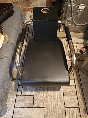 berber salon mebeli: Bərbər/kosmetoloji kreslo oturacağı - Geniş, komfortlu oturacaq: qara — 1