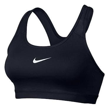 Nike qadın idman brası – klassik qara rəng, ön hissədə ağ Swoosh