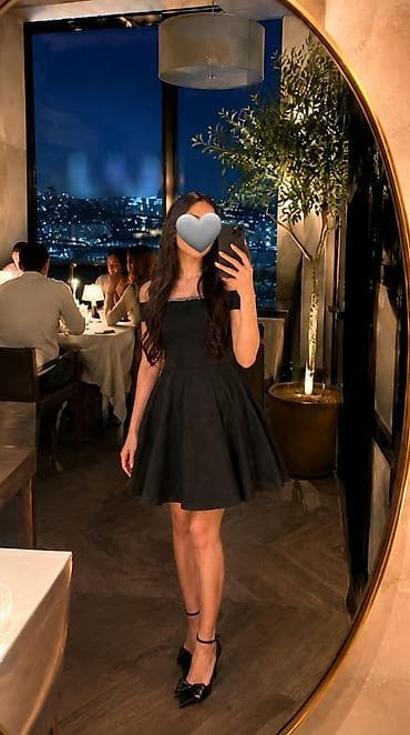 Qara don. 1 dəfə geyinilib. təzədir. - Model: off-shoulder (açıq