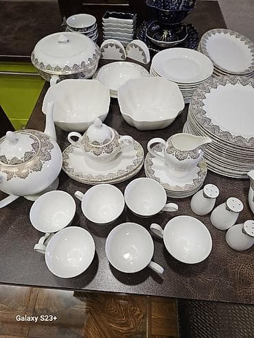 Nahar dəsti, rəng - Ağ, Farfor