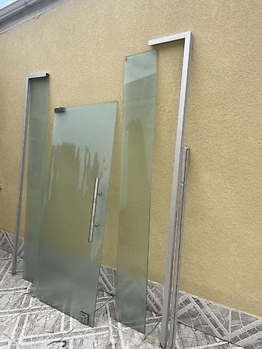 qapı sef: Şüşə giriş sistemi – tam komplekt - Material: qalın temperli şüşə — 1