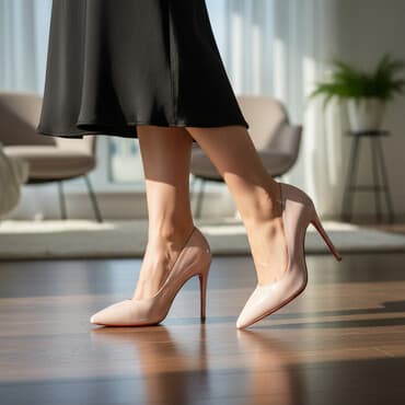 женские классические туфли на танкетке: Туфли, цвет - Бежевый, Новый — 1