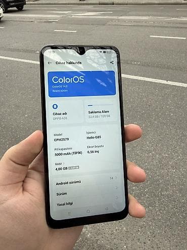 010 sim nomreler: Oppo A38, 128 GB, rəng - Qara, Barmaq izi, Face ID — 3