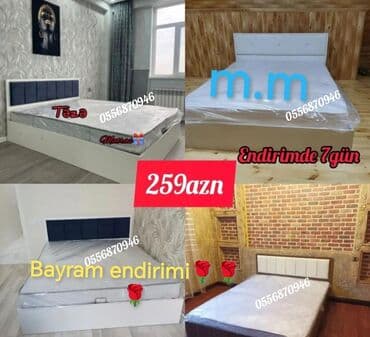 ikinci əl taxtlar: Yeni, İkinəfərlik çarpayı, Bazasız, Matras ilə, Siyirməsiz, Azərbaycan — 2