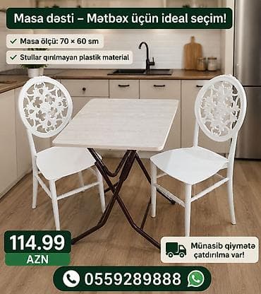 modern metbex mebelleri: Mətbəx üçün, Yeni, Qatlanan, Kvadrat masa — 6
