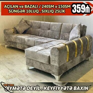 Matraslar: Künc divan, Yeni, Açılan, Bazalı, Parça, Ödənişli çatdırılma — 1