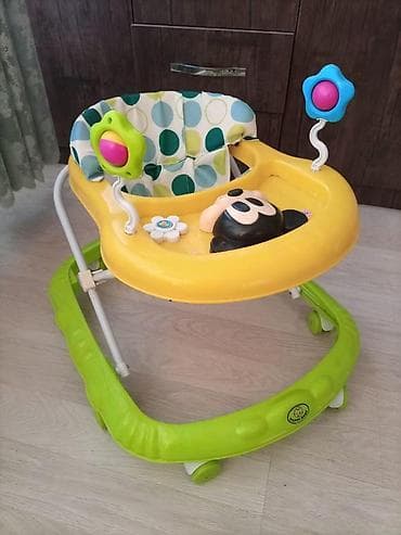 Uşaqlar üçün digər mallar: Uşaq Yüyürcəyi (Baby Walker) - Rənglər: sarı stol, yaşıl baza — 4