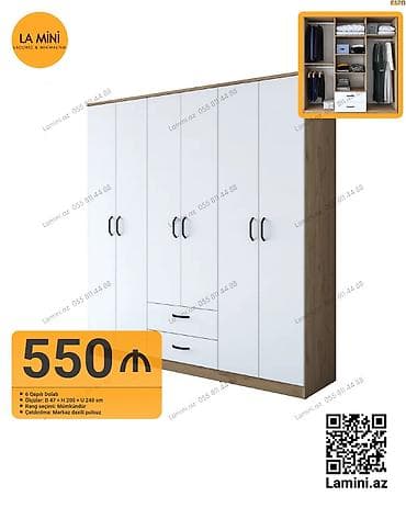 6 qapı, Siyirməli, Rəngli, Açılan, Düz dolab — 1