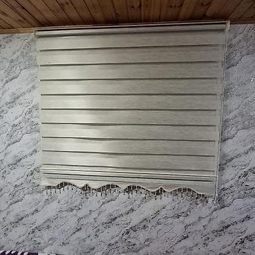 pileken sekilleri: Zebra jalüz pərdə - Rəng: açıq krem/bej tonları - Material: zolaqlı — 1