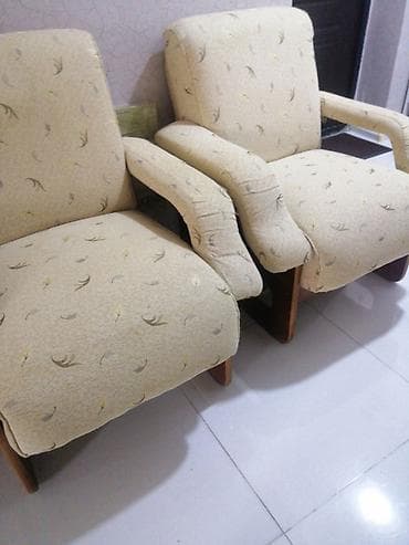 divan kireslo: 2 ədəd yumşaq kreslo dəsti - Model: klassik oturma kreslosu, taxta — 1